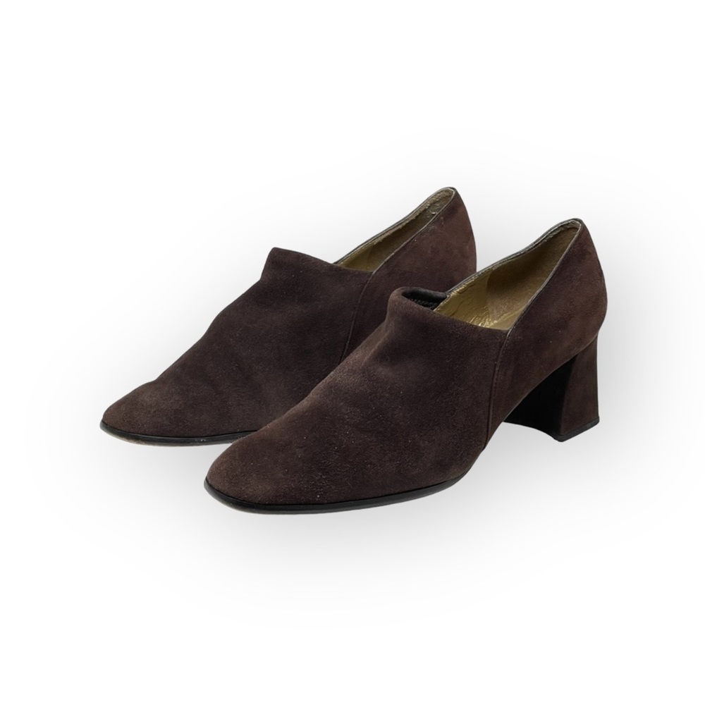 Stuart Weitzman ⌘ Modern Heeled Suede Ankle Shootie Shoe Bootie ⌘ Chocolate 7M - Picture 8 of 16